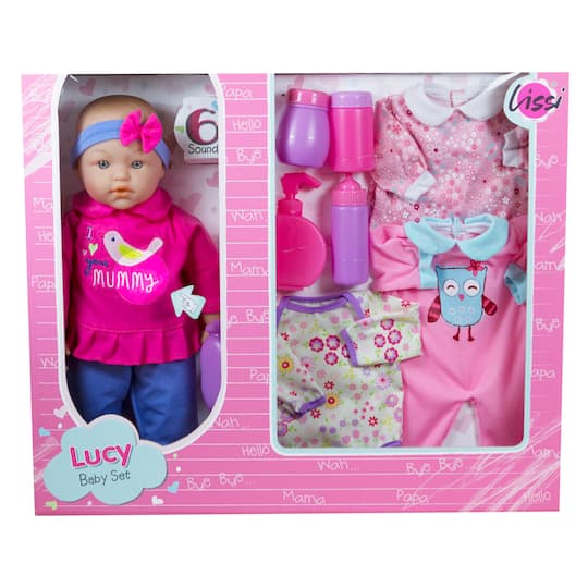 Lissi Dolls 15" Doll Set With Extra Clothes & Accessories
